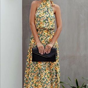 Women’s halter neck maxi dress